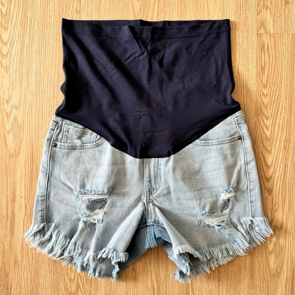 Pinkblush distressed raw frayed hem maternity jeans nwot - Picture 2 of 3